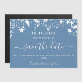 Dusty blue star bruiloft, met uitzondering van de magnetische uitnodiging (Voorkant / Achterkant)