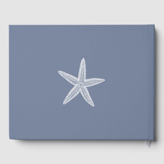 Dusty Blue Starfish bruiloft Gastenboek (Achterkant)