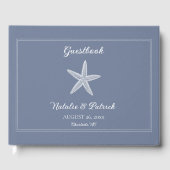 Dusty Blue Starfish bruiloft Gastenboek (Voorkant)