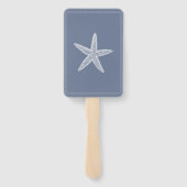 Dusty Blue Starfish bruiloft Hand Fans Handwaaier (Achterkant)