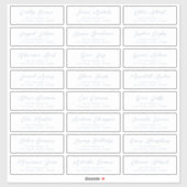 Dusty Blue Stijlvol script gastadreslabel Sticker (Vel)