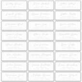 Dusty Blue Stijlvol script gastadreslabel Sticker (Voorkant)