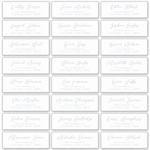 Dusty Blue Stijlvol script gastadreslabel Sticker