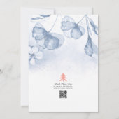 Dusty Blue Stijlvolle Bloemen Waterverf bruiloft Kaart (Achterkant)