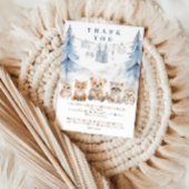 Dusty Blue Storybook Forest Baby Shower Bedankkaart