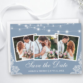 Dusty Blue String Lights 3 Foto Save The Date