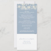 Dusty Blue String Lights Alles in een bruiloft Kaart (Achterkant)