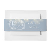 Dusty Blue String Lights Bloemenbruiloft Uitnodigingen Wikkel (Voorkant Voorbeeld)