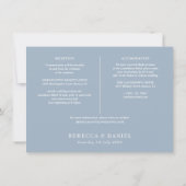 Dusty Blue String Lights Bruiloft Details Kaart (Achterkant)