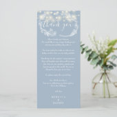 Dusty Blue String Lights Dank u plaats kaart (Staand voorkant)