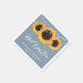 Dusty Blue String Lights Sunflower Wedding Servet (Hoek)