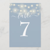 Dusty Blue String Lights Tafelnummer (Voorkant)