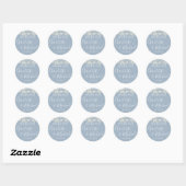 Dusty Blue String Lights Trouwgunst Dank u Ronde Sticker (Vel)