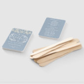 Dusty Blue String Lights Trouwprogramma Handwaaier (Niet-gemonteerd)