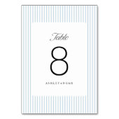 Dusty Blue Striped Elegance Classy Wedding Kaart (Voorkant)