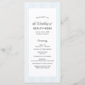 Dusty Blue Striped Elegance Classy Wedding Program Menu (Voorkant)