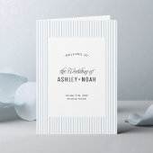 Dusty Blue Striped Elegance Classy Wedding Programma
