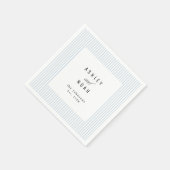 Dusty Blue Striped Elegance Classy Wedding Servet (Hoek)