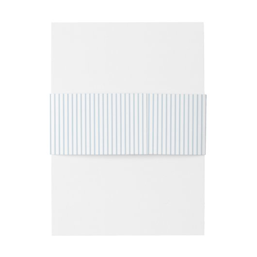 Dusty Blue Striped Elegance Classy Wedding Uitnodigingen Wikkel (Achterkant Voorbeeld)