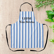 Dusty Blue Striped Lefse All-Over Print Schort