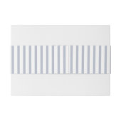 Dusty Blue Striped Wedding Belly Band Uitnodigingen Wikkel (Achterkant Voorbeeld)