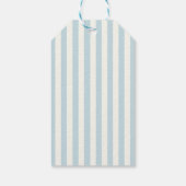 Dusty Blue Stripes Classic Bow Cadeaulabel (Achterkant)