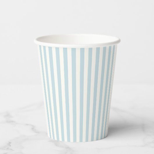 Dusty Blue Stripes Classic Bow Papieren Bekers (Achterkant)