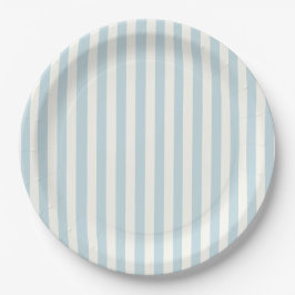 Dusty Blue Stripes Classic Party Papieren Bordje