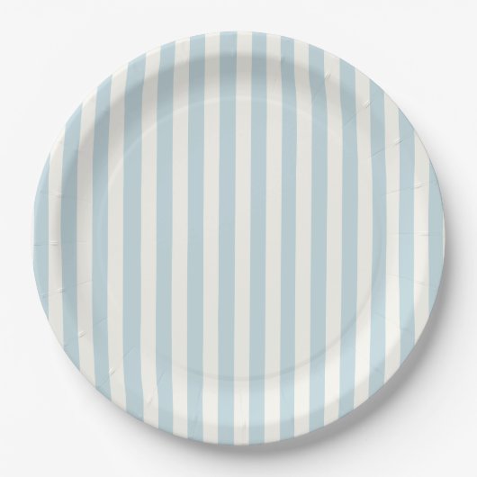 Dusty Blue Stripes Classic Party Papieren Bordje (Voorkant)