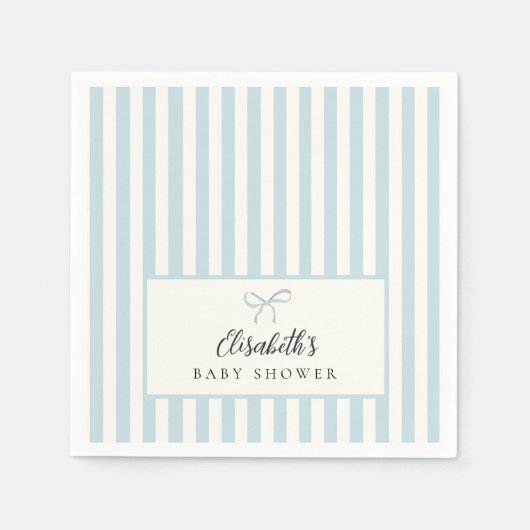 Dusty Blue Stripes Classic Party Servetten (Voorkant)