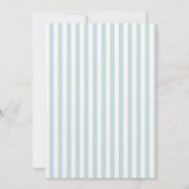 Dusty Blue Stripes Elegant  Boy Baby shower Kaart (Achterkant)