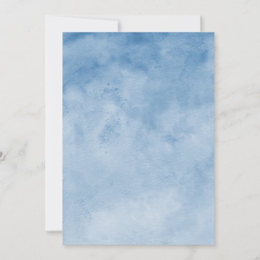 Dusty Blue Swan Lake Huwelijksuitnodiging Kaart (Achterkant)