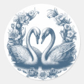 Dusty Blue Swan Wedding Favoriete Sticker (Voorkant)