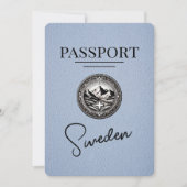 Dusty Blue Sweden Passport Bewaar de datum Save The Date (Voorkant)