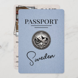 Dusty Blue Sweden Passport Bewaar de datum Save The Date
