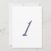 Dusty Blue Table 1 – French Stripe Wedding Kaart (Voorkant)