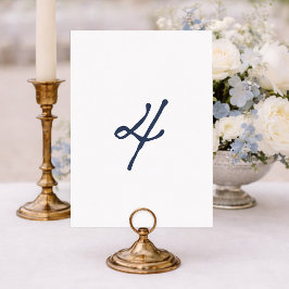 Dusty Blue Table 4 – French Stripe Wedding Kaart