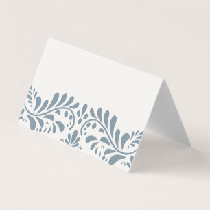 Dusty Blue Talavera Fiesta Place Card Tafeldecor Kaart