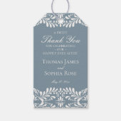 Dusty Blue Talavera Fiesta Wedding Party Favoriete Cadeaulabel (Voorkant)