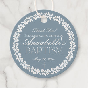 Dusty Blue Talavera Spaanse Fiesta doopcirkel Bedankjes Labels
