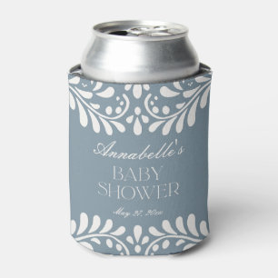 Dusty Blue Talavera Spanish Fiesta Baby shower Blikjeskoeler