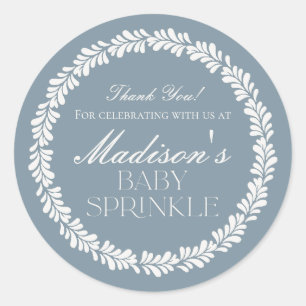 Dusty Blue Talavera Spanish Fiesta Baby Sprinkle Ronde Sticker