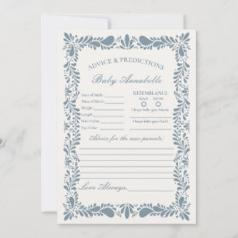 Dusty Blue Talavera Tegel Advies voor Baby Kaart