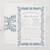 Dusty Blue Talavera Tegel Advies voor Baby Kaart (Voorkant / Achterkant)