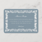 Dusty Blue Talavera Tegel Deel een Recept Insert Informatiekaartje (Voorkant)