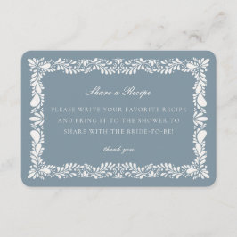 Dusty Blue Talavera Tegel Deel een Recept Insert Informatiekaartje