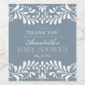 Dusty Blue Talavera Tegel Fiesta Boy Baby shower Wijn Etiket (Enkel label)