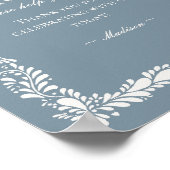 Dusty Blue Talavera Tegel Fiesta Favors Sign Poster (Hoek)