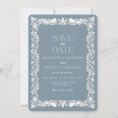 Dusty Blue Talavera Tegel Fiesta Save the Date Kaart (Voorkant)