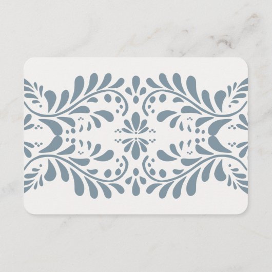 Dusty Blue Talavera Tegel Registry Kaart Insert (Achterkant)